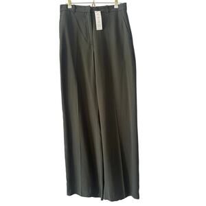 Zara Womens Size L Wide Leg Pants Olive Green  NWT